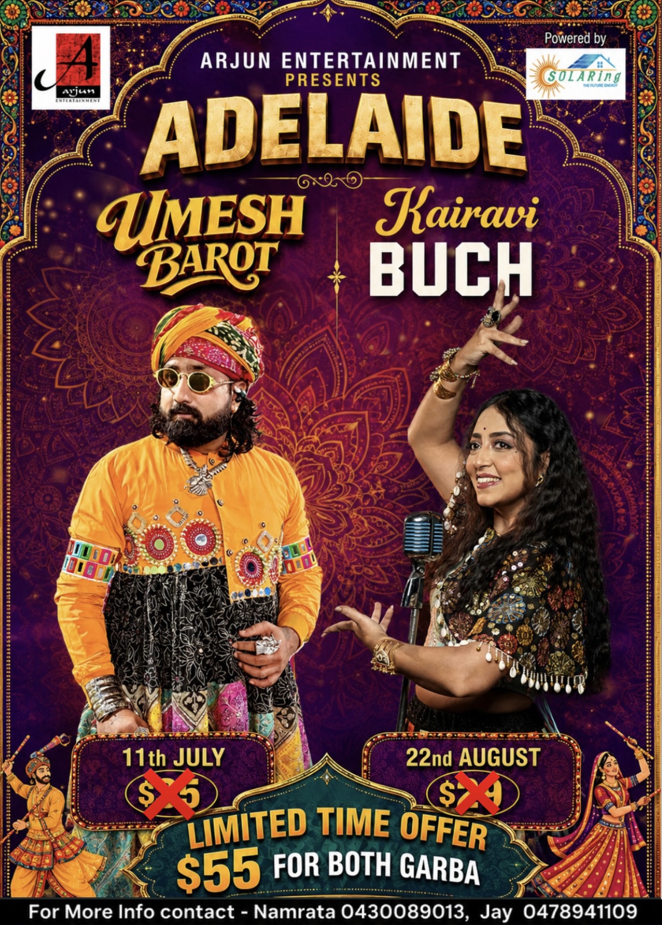 Combo- Umesh Barot & Kairavi Buch Garba: Adelaide