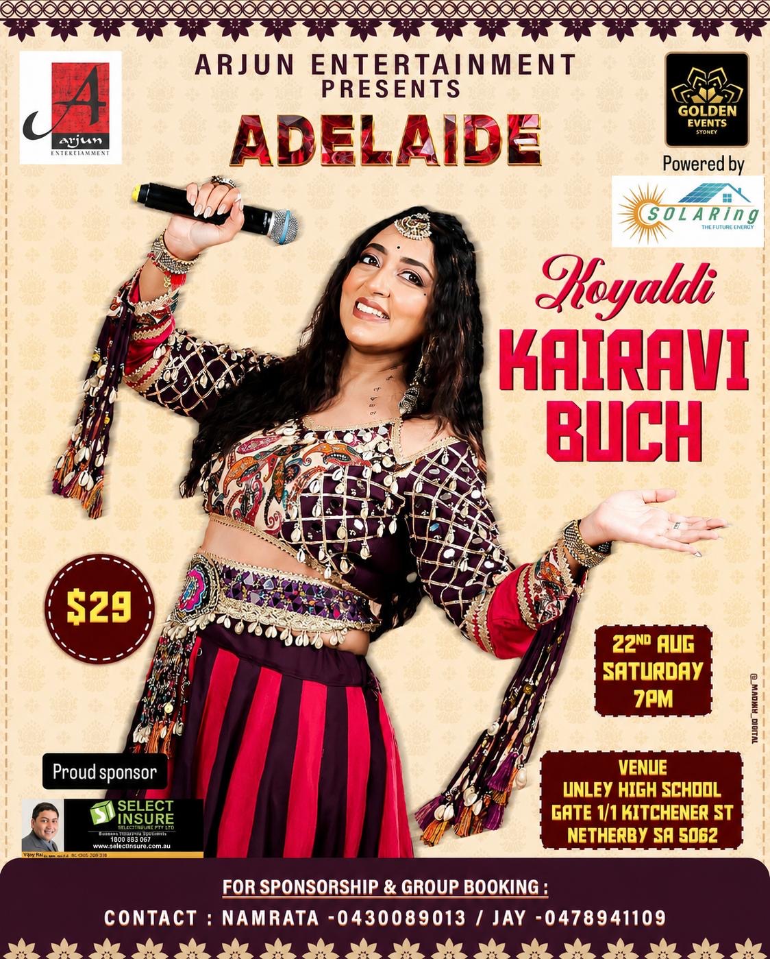 Garba Night With Kairavi Buch- Adelaide