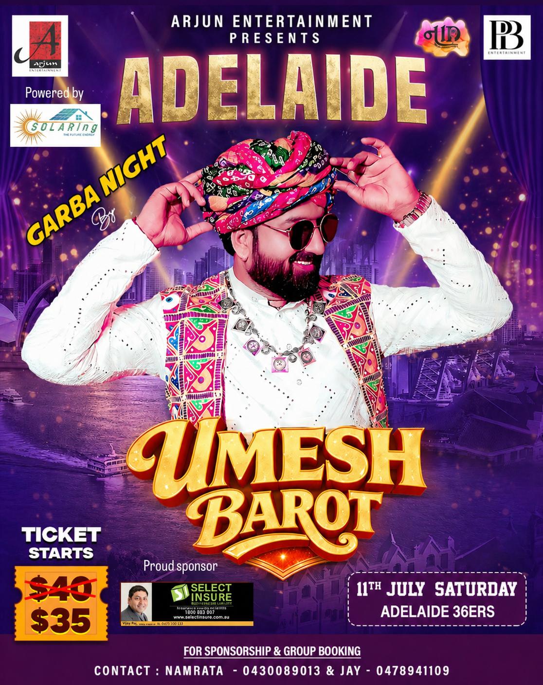 Garba Night with Umesh Barot 2026-Adelaide