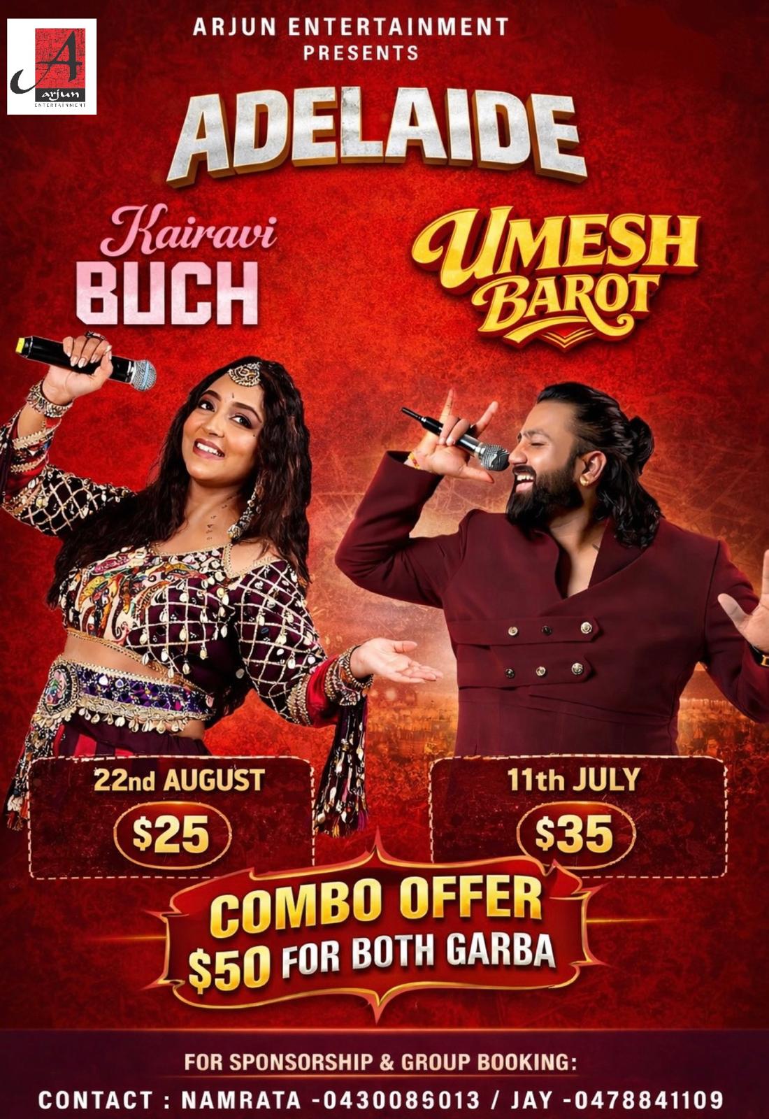 Combo- Umesh Barot & Kairavi Buch Garba: Adelaide