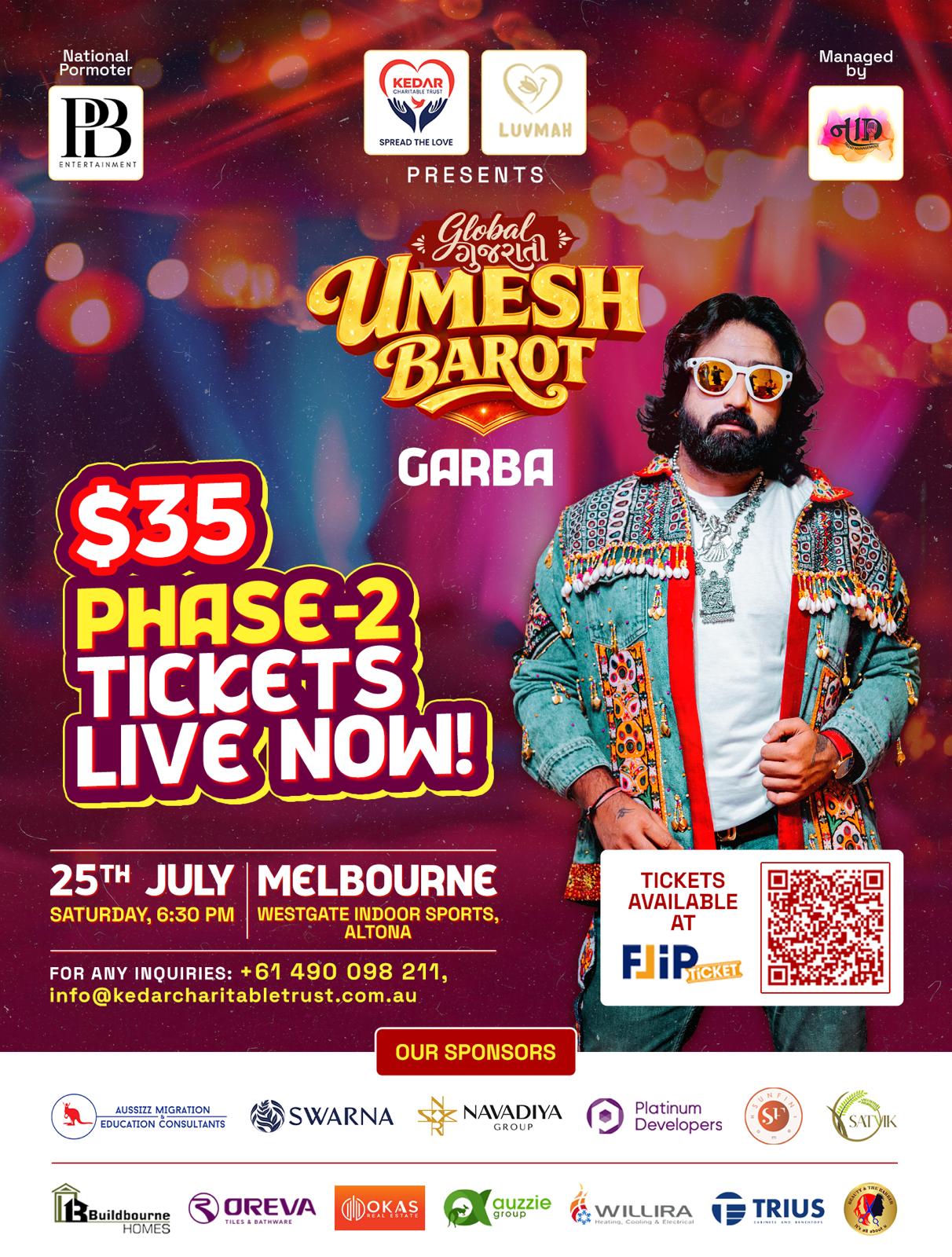 Umesh Barot Garba Night 2026- Melbourne