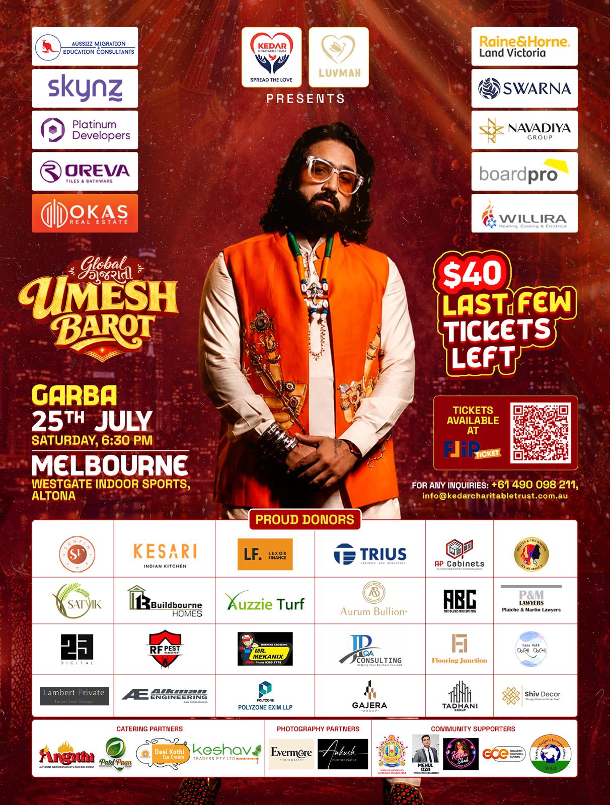 Umesh Barot Garba Night 2026- Melbourne